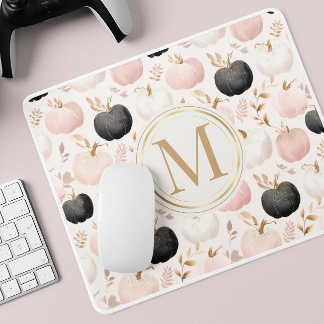 Modern Pumpkin Monogram - Personlig - inledning Musmatta (Skapare uppladdad)