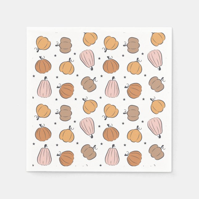 Modern Pumpkin Mönster - Pappra Napkins Pappersservett (Framsidan)