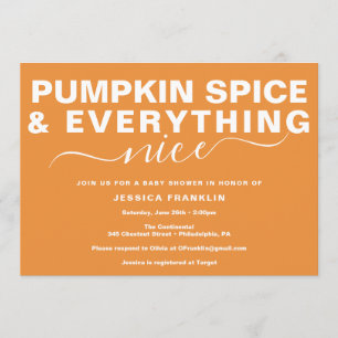 Modern Pumpkin Spice Shower-inbjudan Program