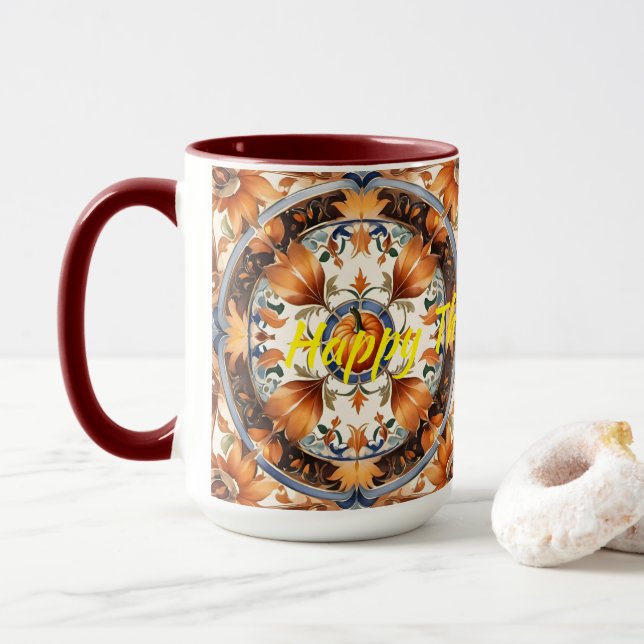 Modern Pumpkin-Thanksgiving - höstsamling Mugg (Med munk)
