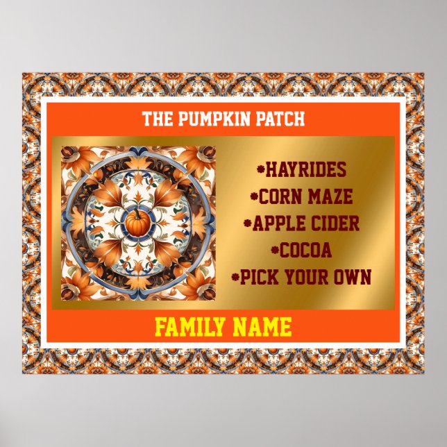 Modern Pumpkin-Thanksgiving - höstsamling Poster (Framsidan)