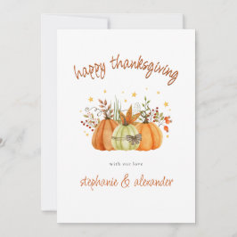 Modern Pumpkins Terracotta Happy thanksgiving Julkort