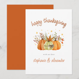 Modern Pumpkins Terracotta Happy thanksgiving Julkort