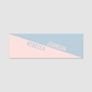 Modern Punchy Pastel Light Blue Light Ro Duotone Namnbricka