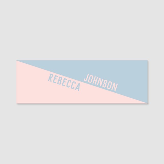 Modern Punchy Pastel Light Blue Light Ro Duotone Namnbricka (Framsida)