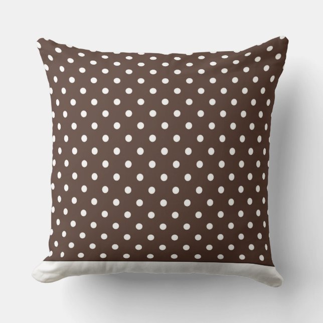 Modern punkt Pillow Brown med vita punkter CH9 Kudde (Framsida)