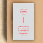 Modern Pure Grått Red Visitkort<br><div class="desc">Modern,  minimalistisk affärskort grått/rött. Redigera det med ditt namn/dina data. Du kan anpassa teckensnittet/färg med mer.</div>