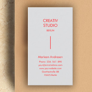 Modern Pure Grått Red Visitkort