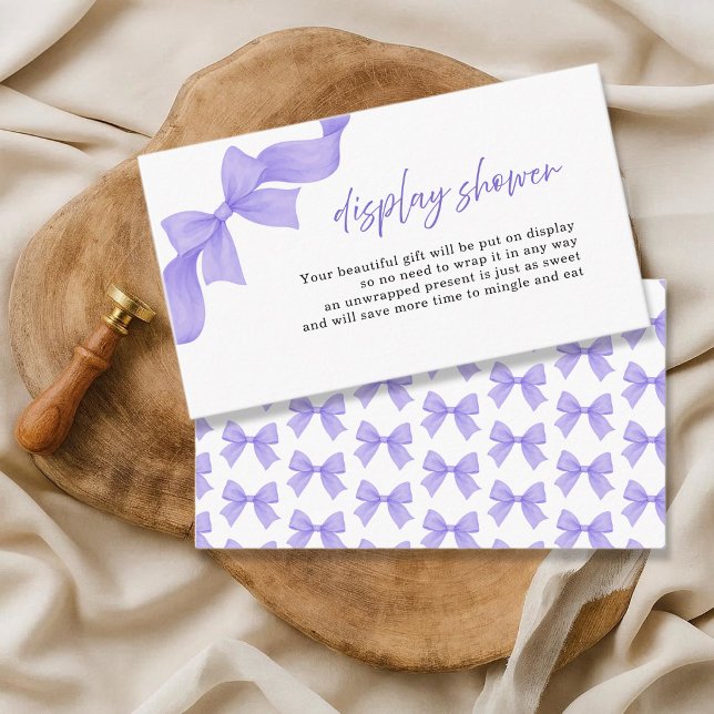 Modern Purple Coquette Bow Display Shower Tilläggskort (Skapare uppladdad)