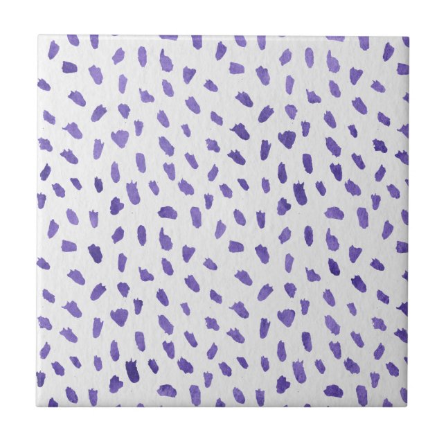 Modern Purple Dots Fun Spots Ceramic Tile Kakelplatta (Framsidan)