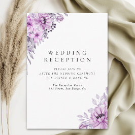 Modern Purple Floral Wedding Stationery Tilläggskort