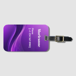 Modern Purple Gradient Wave Minimalist Bagagebricka