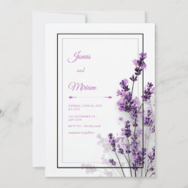 Modern Purple Lavender Black Purple Frame Wedding Inbjudningar