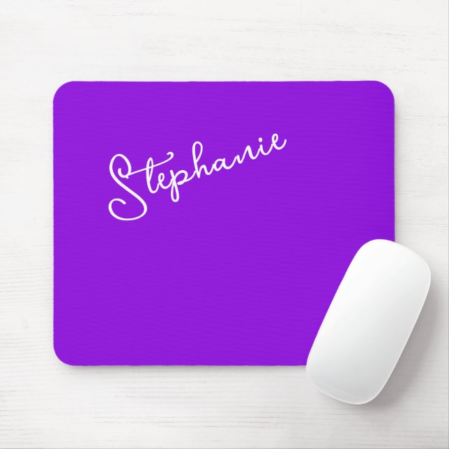 Modern Purple Personalized Name Script Minimalist  Musmatta (Med mus)