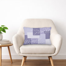 Modern Purple White Botanical Accent Pillow