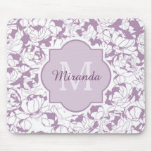 Modern purpurfärgad för blommigt Monogram