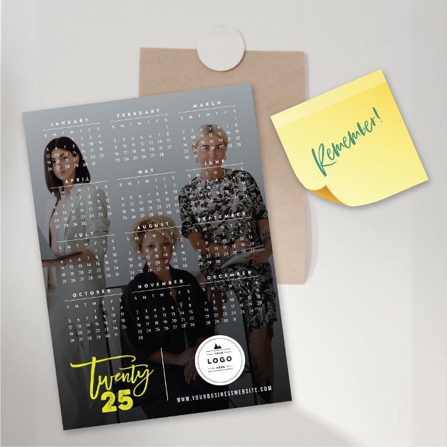 Modern Push 2025 Calendar Photo Magnetic Card (Modern Brush 2025 Calendar Photo Magnetic Card @ fat_fa_tin)