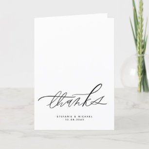 Modern push Calligraphy Bröllop Tack Kort