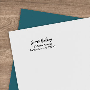 Modern Push Script Business Namn Returadress Självfärgande Stämpel