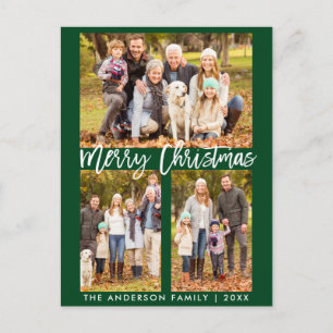 Modern Push Script Family 3 Photo God jul Vykort