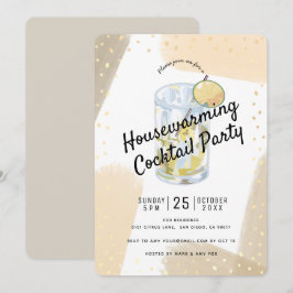 Modern push Strokes HouseuppvärmCocktail Party Inbjudningar