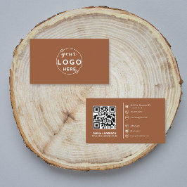 Modern QR-Anpassningsbar Logotyp Social Media Terr Visitkort