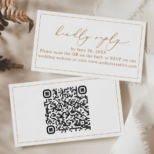Modern QR-Bröllop-OSA för QR-kodhölje i Guld Visitkort