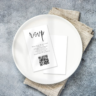 Modern QR-Bröllop OSA-kuvert för skript Tilläggskort