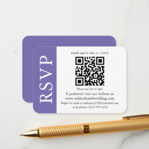 Modern QR Bröllop OSA Periwinkle och White Tilläggskort