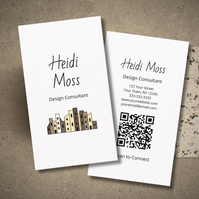 Modern QR code Contemporary Design Consultant  Visitkort (Skapare uppladdad)
