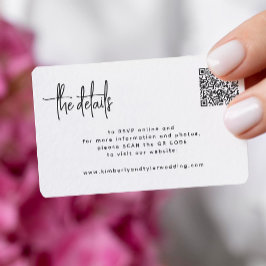 Modern QR CODE-information om modern OSA bröllop Tilläggskort
