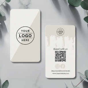 Modern QR Code Logotyp Rosa Bakery Visitkort
