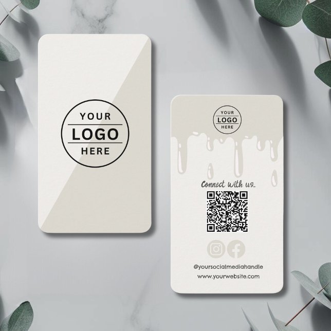 Modern QR Code Logotyp Rosa Bakery Visitkort (Skapare uppladdad)