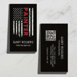 Modern QR Code Painter Amerikansk Flagga Visitkort