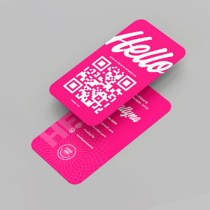 MODERN QR CODE-SHOCK ROSA VISITKORT