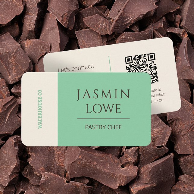 Modern QR Code Social Media Låt oss Connect-Grönt Visitkort (Skapare uppladdad)