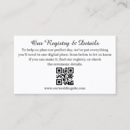 Modern QR Code Wedding Registry and RSVP  Tilläggskort
