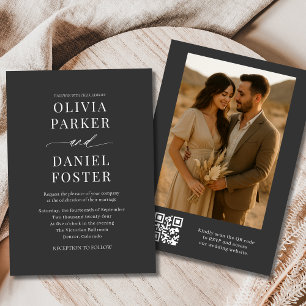 Modern QR-Elegant - foto Bröllop Inbjudningar