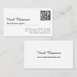 Modern QR-Elegant Real Gods Agent Visitkort