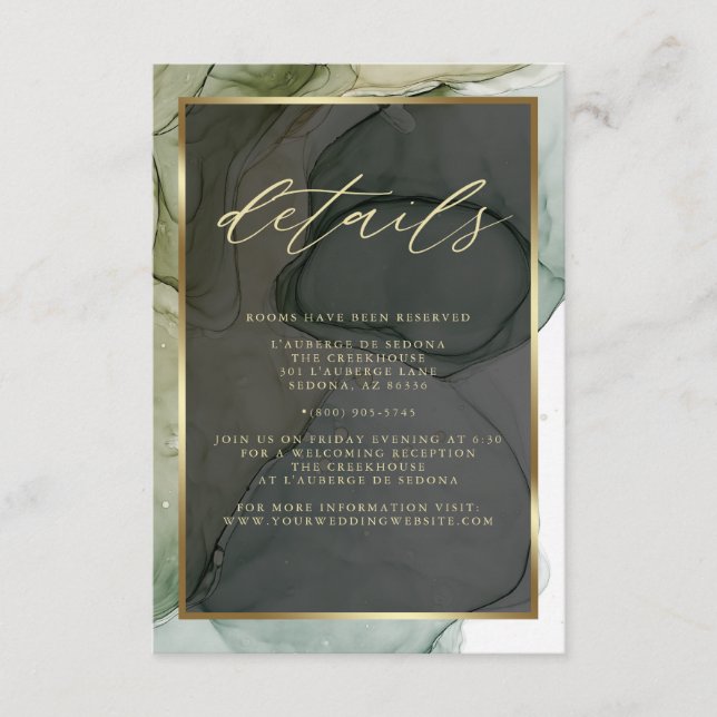 Modern QR-Elegant - subducerade Gröntar i flytande Tilläggskort (Framsida)