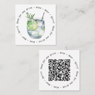 Modern QR Gin Tonic Business Event Drink Voucher Fyrkantigt Visitkort