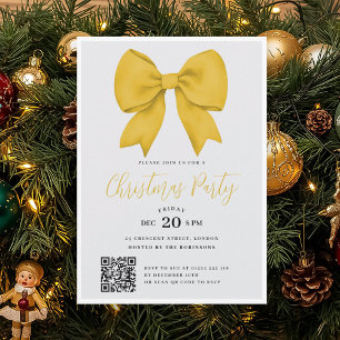 Modern QR Guld Jul Bögen Julfest Inbjudningar
