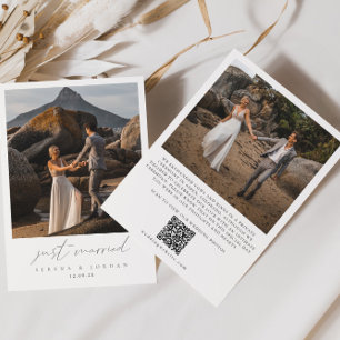 Modern QR-kod 2 Foto Ny gifta Bröllop Meddelande
