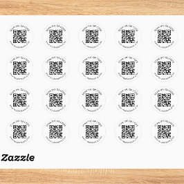 Modern QR-kod Anpassad Textetikett Runt Klistermärke