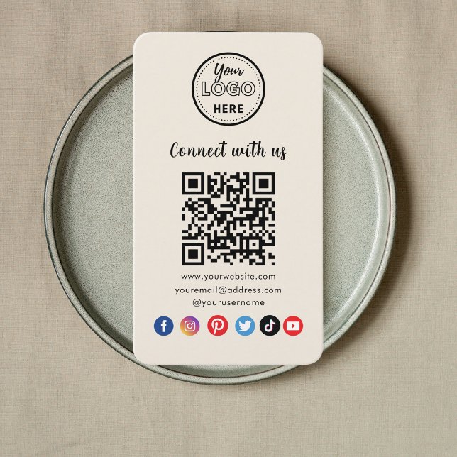 Modern QR-kod Anslut med Social-media från USA Visitkort (Skapare uppladdad)
