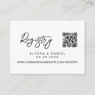 Modern QR-kod bröllopspresentregistrering Enkel an Tilläggskort