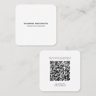Modern QR-kod Enkel Trendig Anställd Fyrkantigt Visitkort