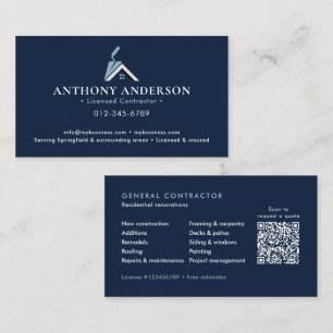 Modern QR-kod Entreprenör/Byggverksamhet Visitkort