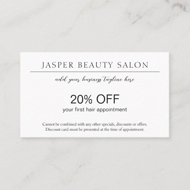 Modern QR-kod för enkel Professionell av Elegant,  Rabattkort (Framsida)