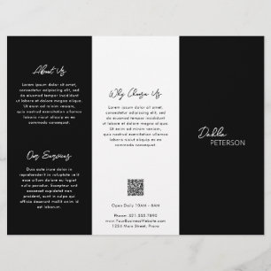 Modern QR-kod för enkel svart Contemporary Reklamblad